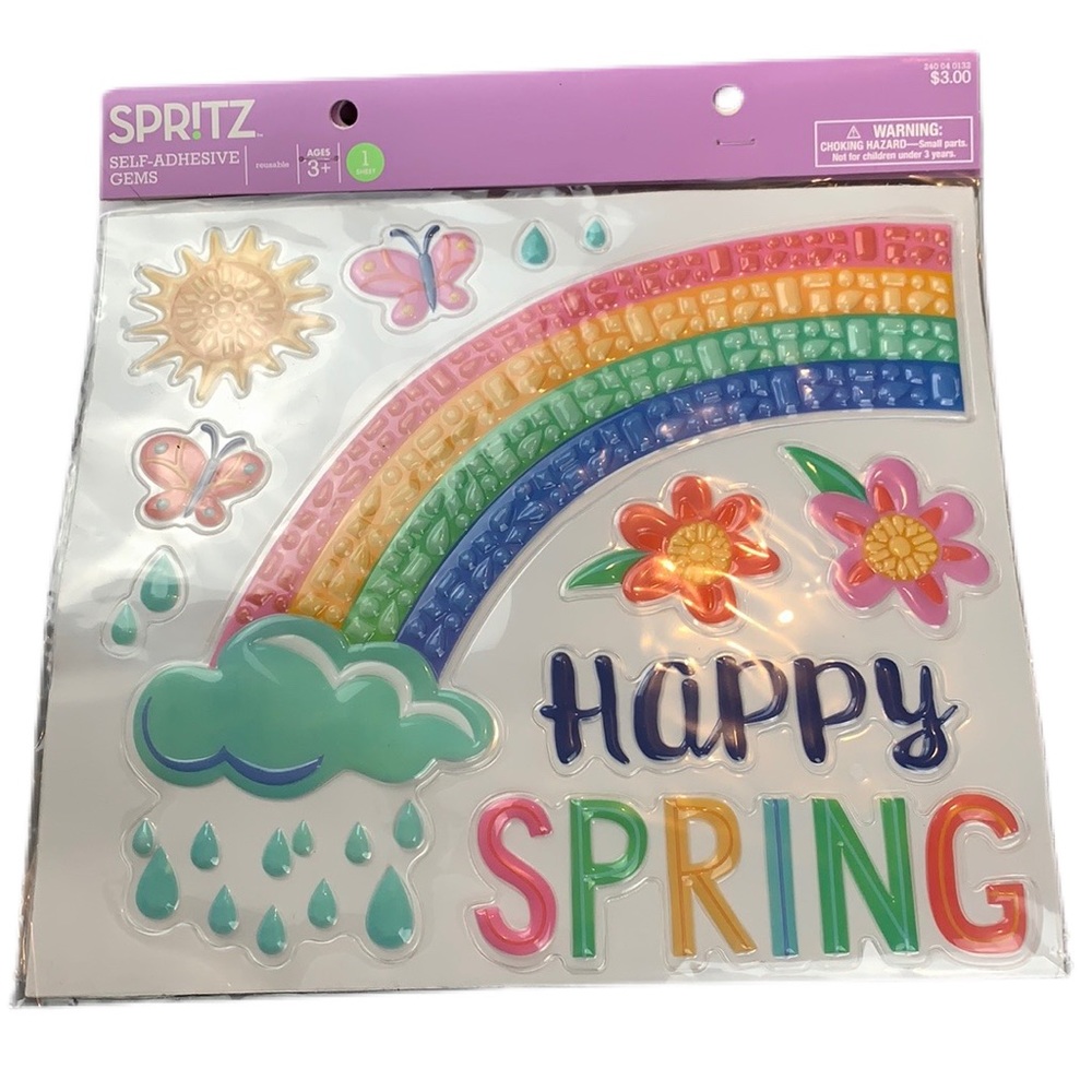 NEW 8X SPRITZ Happy Spring gem self-adhesives